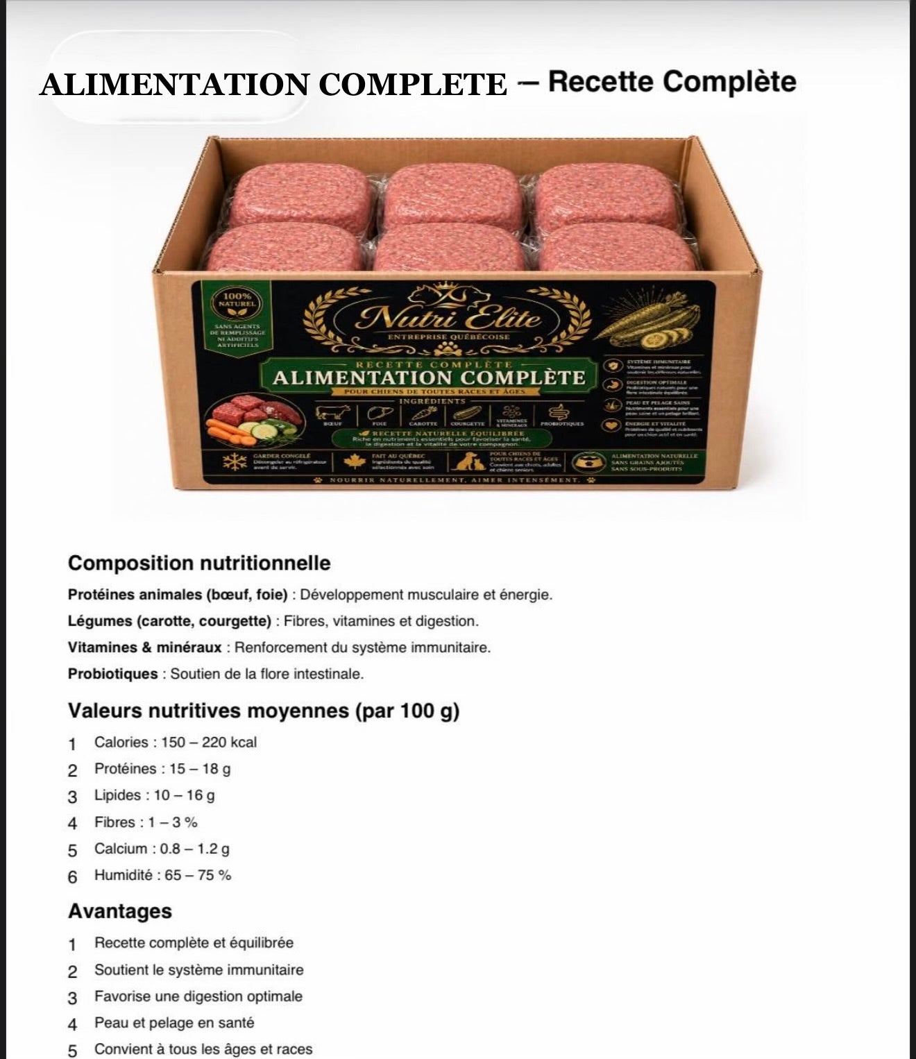 Alimentation Crue pour animaux  PREMIMUM