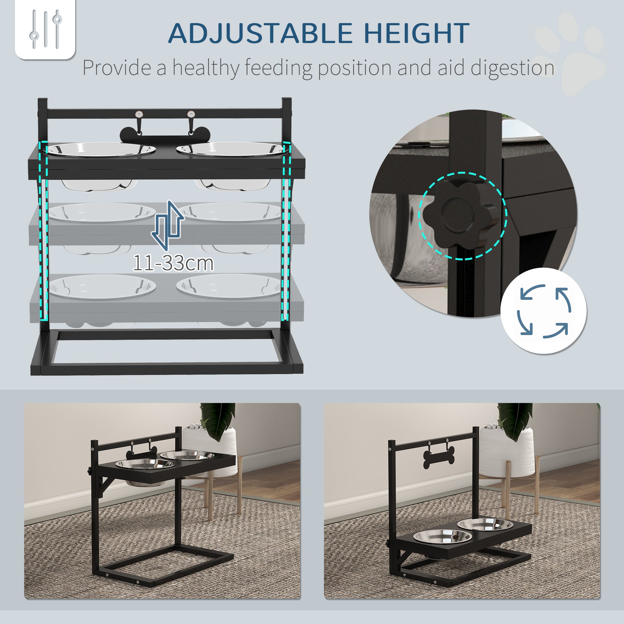 Gamelle Surélevée Ajustable – Confort & Santé pour Chien |Toutes Tailles