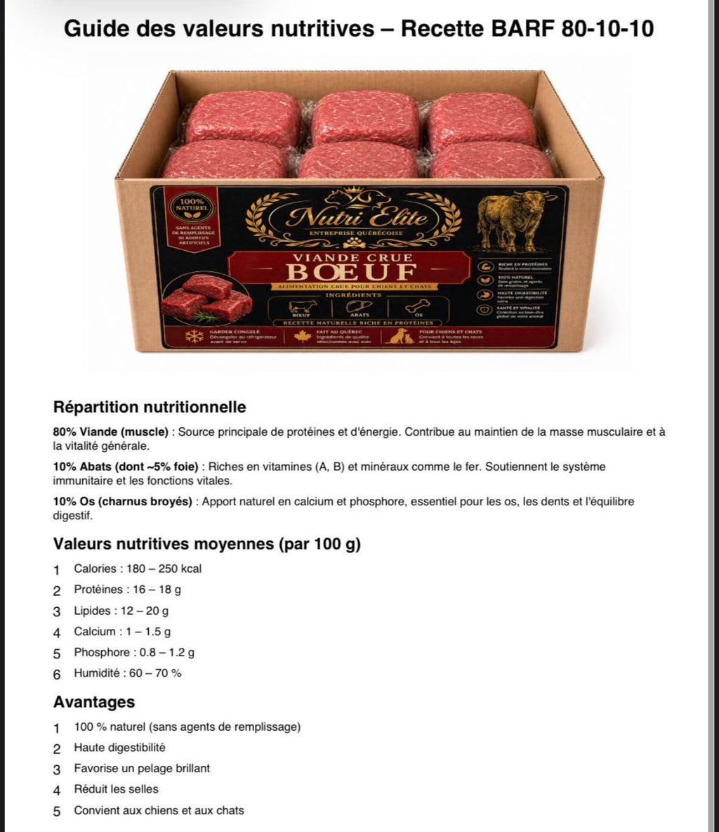 Alimentation Crue pour animaux  PREMIMUM