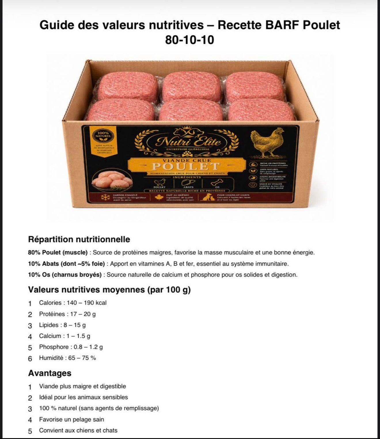 Alimentation Crue pour animaux  PREMIMUM